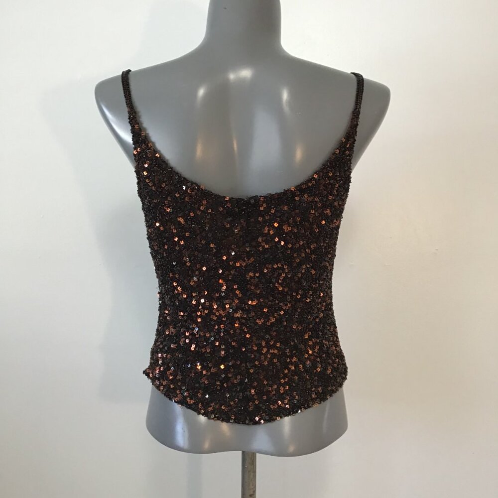 Scala Silk Sequined Camisole Top Size M - image 4